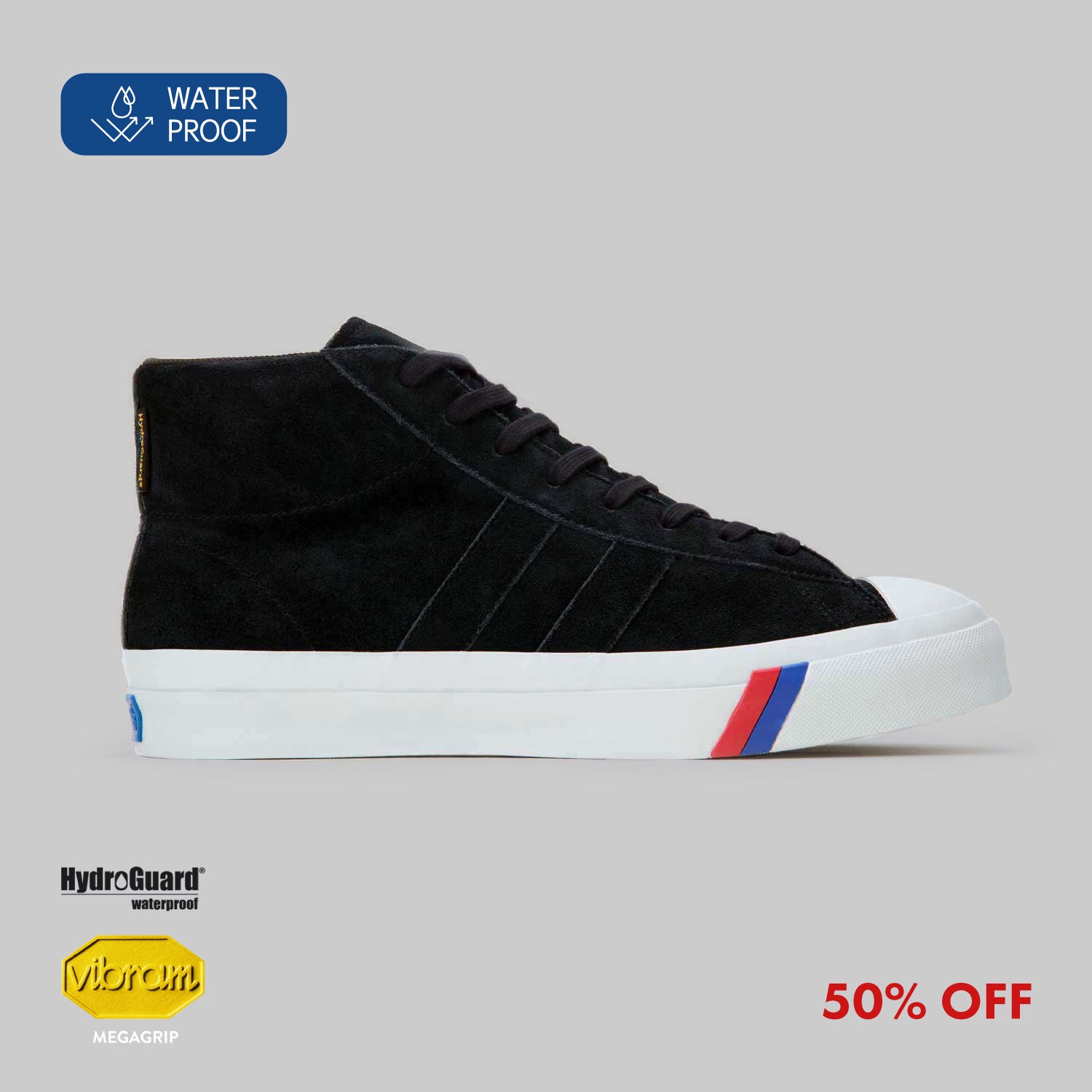 pro-keds  PLUS ロイヤルプラス 海外モデル ブラック ロイヤルプラス スエード ハイ 〈ウォータープルーフ〉ブラック