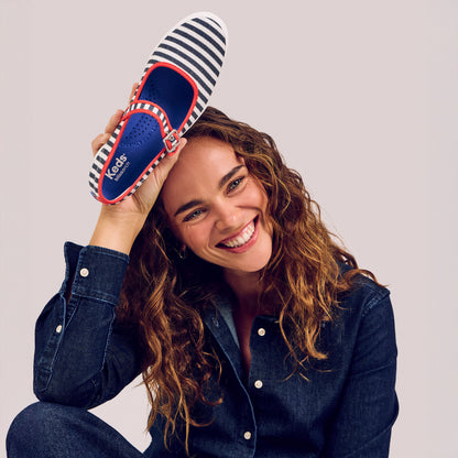 メイジー メリー ジェーン プリンティド ストライプ ツイル ネイビー WF69330