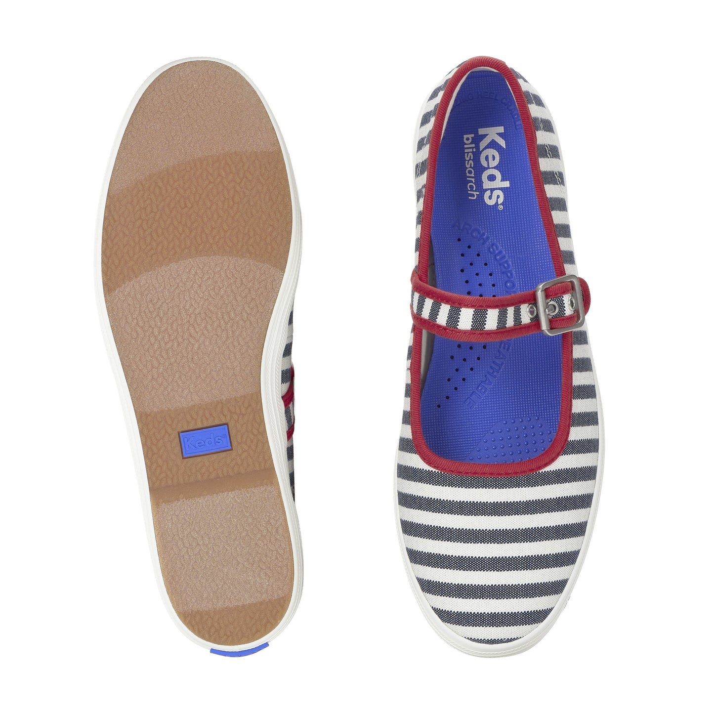 メイジー メリー ジェーン プリンティド ストライプ ツイル ネイビー WF69330