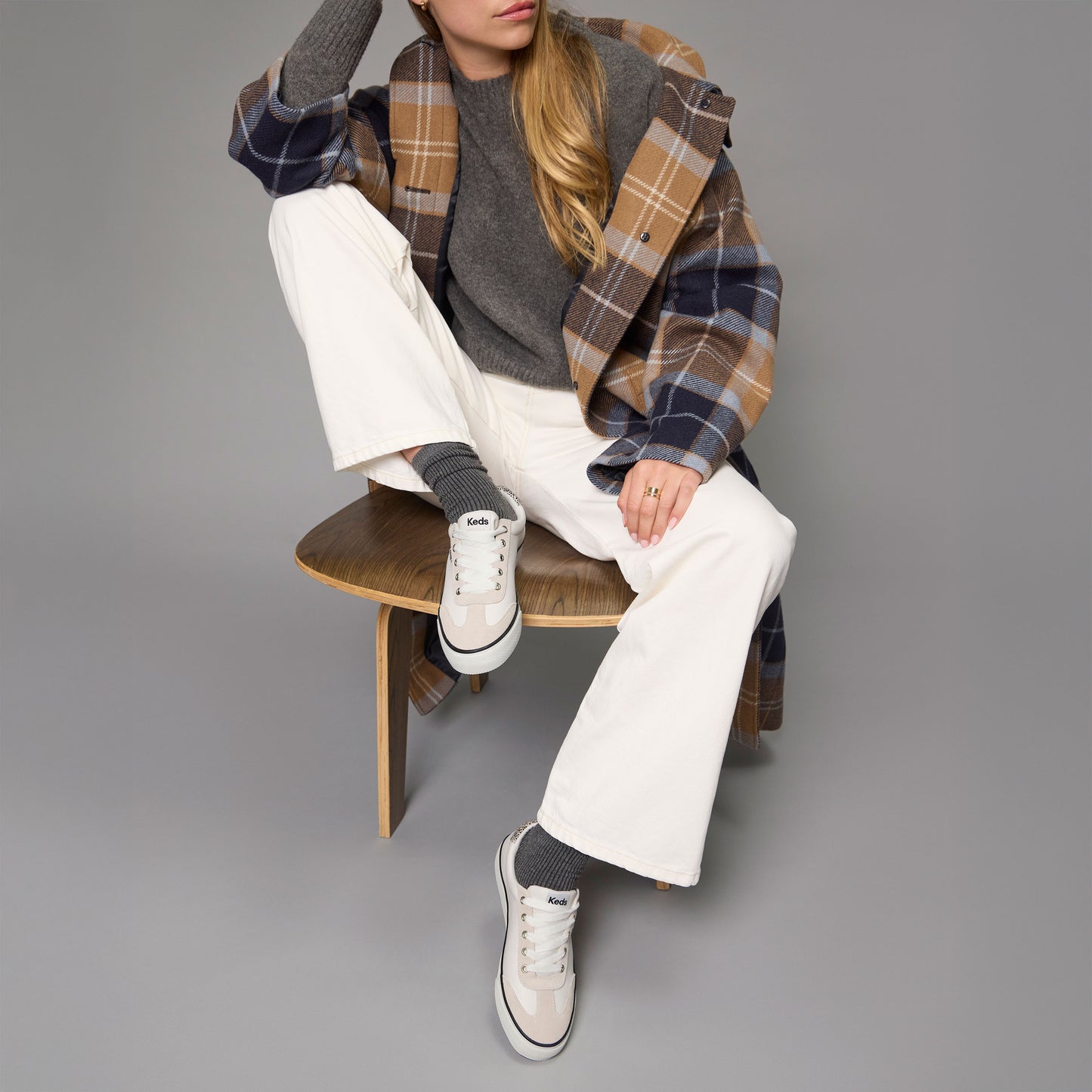 ジャンプ キック T-トゥ レザー/スエード ヘアー カーフヒール ナチュラルホワイト WH68631