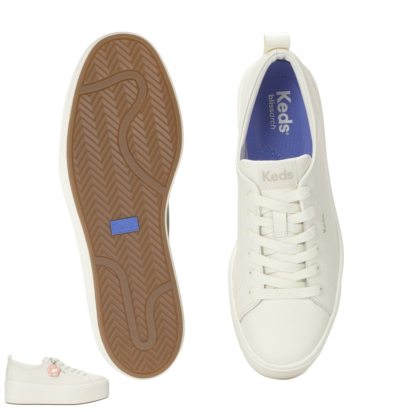 スカイラー レザー デイジー チャーム オフホワイト WH69257